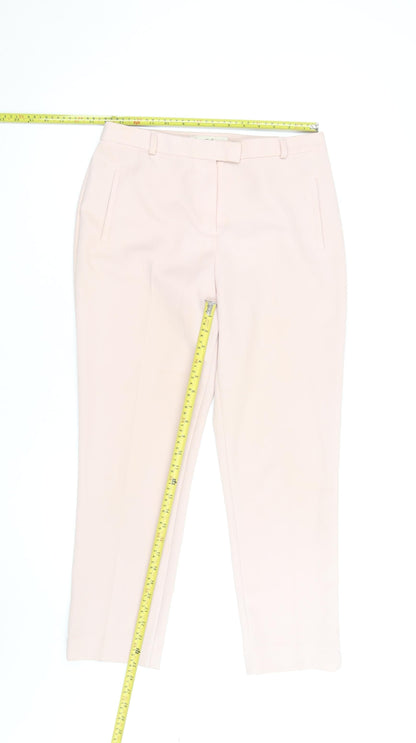 Miss Selfridge Womens Pink Slim Cropped Trousers Size 10