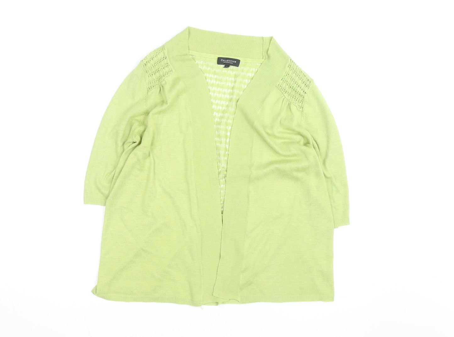 Debenhams Women Green Size 16 Open Knit Cardigan Lightweight