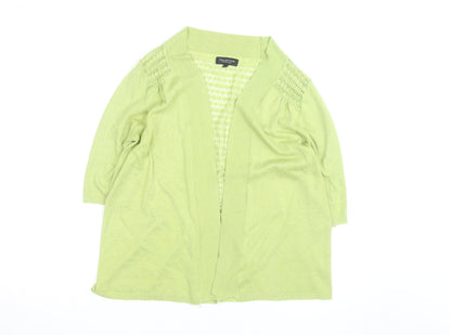 Debenhams Women Green Size 16 Open Knit Cardigan Lightweight