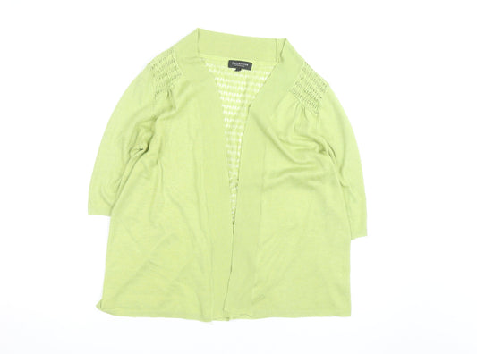 Debenhams Women Green Size 16 Open Knit Cardigan Lightweight