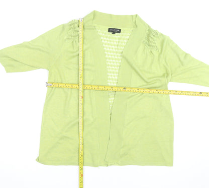 Debenhams Women Green Size 16 Open Knit Cardigan Lightweight