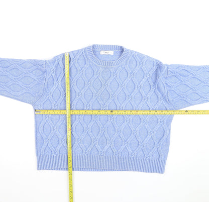 Marks and Spencer Womens Blue Cable-Knit Jumper Size L