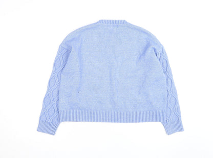 Marks and Spencer Womens Blue Cable-Knit Jumper Size L