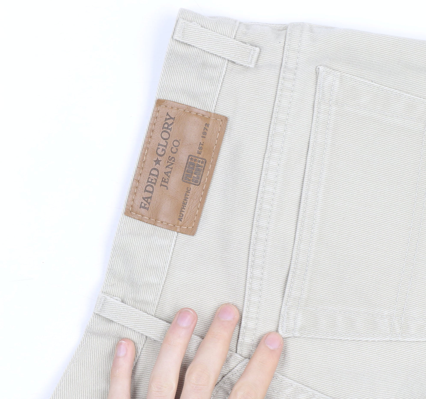 Faded Glory Men's Beige Straight Fit Jeans Size 38 x 32 Cotton Denim