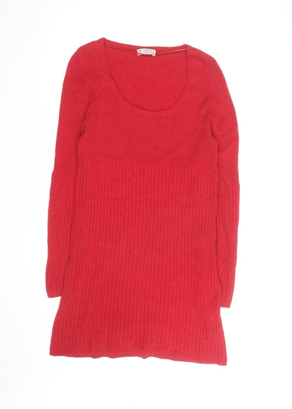 Marks and Spencer Women’s Red Wool Blend Long Sleeve Jumper Dress Size 10