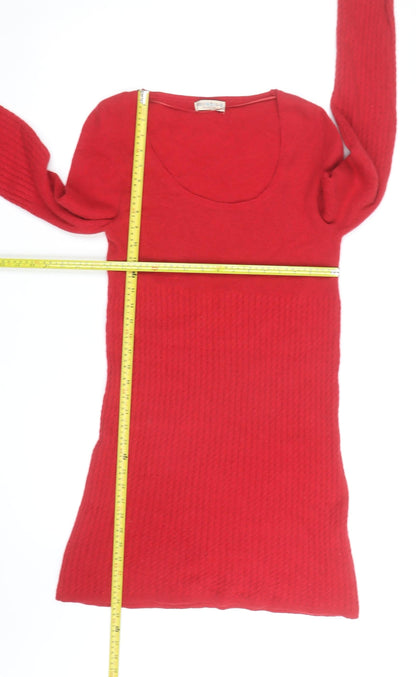 Marks and Spencer Women’s Red Wool Blend Long Sleeve Jumper Dress Size 10