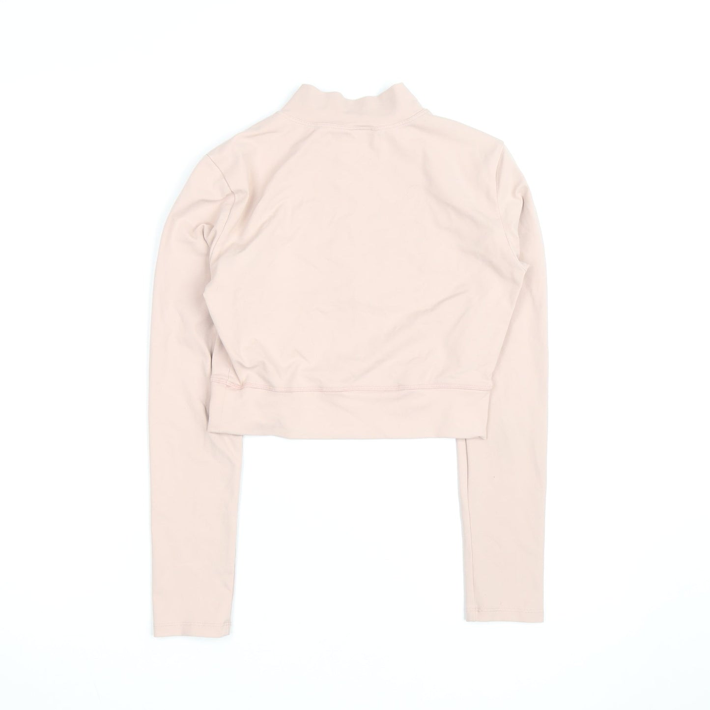 NKD Apparel Women’s Beige Cropped 1/4 Zip Long Sleeve Active Top M