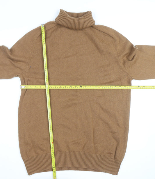 Jaeger Men’s Brown Roll Neck Wool Cashmere Jumper 2XL