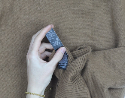 Jaeger Men’s Brown Roll Neck Wool Cashmere Jumper 2XL