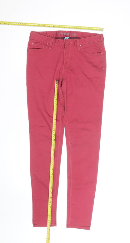 Denim Co. Women Red Super Skinny Jegging Cotton Blend Size 10