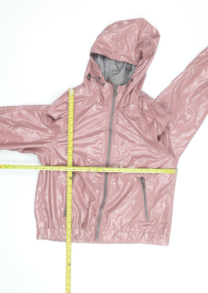 Missguided Women’s Pink Hooded Windbreaker Jacket Size 4