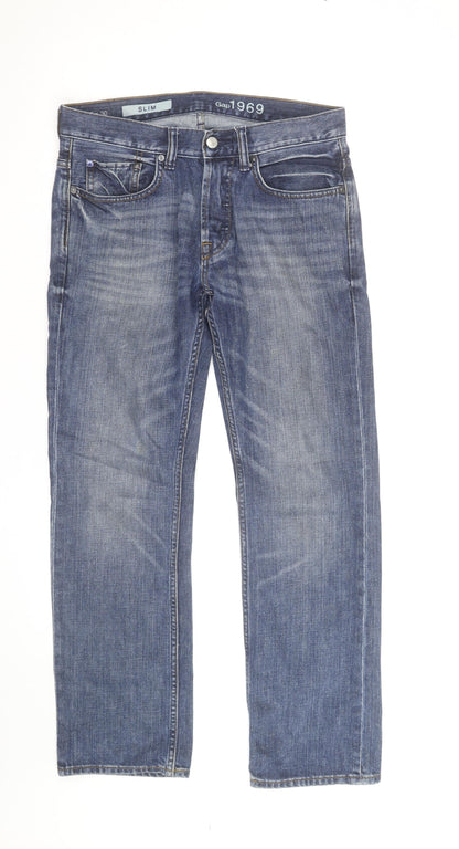 Gap 1969 Men's Blue Slim Fit Straight Denim Jeans 30x30