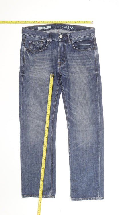 Gap 1969 Men's Blue Slim Fit Straight Denim Jeans 30x30