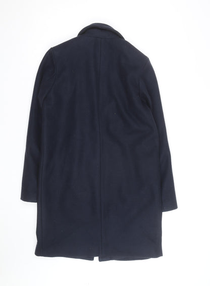 Vila Unisex Adults Blue Mid-Length Wool Blend Overcoat M