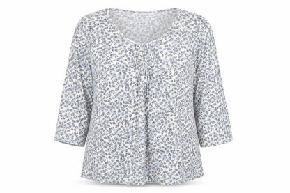 Epilogue Womens Blue Animal Print 3/4 Sleeve Tunic Blouse Size 18