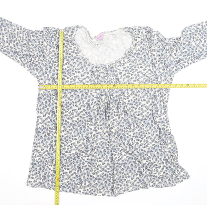 Epilogue Womens Blue Animal Print 3/4 Sleeve Tunic Blouse Size 18