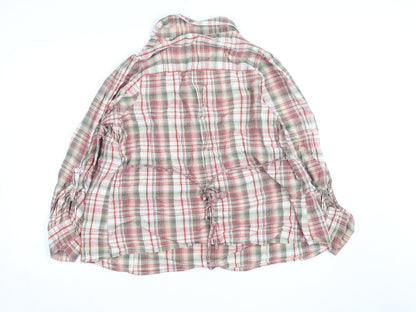 Evans Womens Plus Size 22 Multicoloured Checked Tunic Blouse V-Neck Cotton