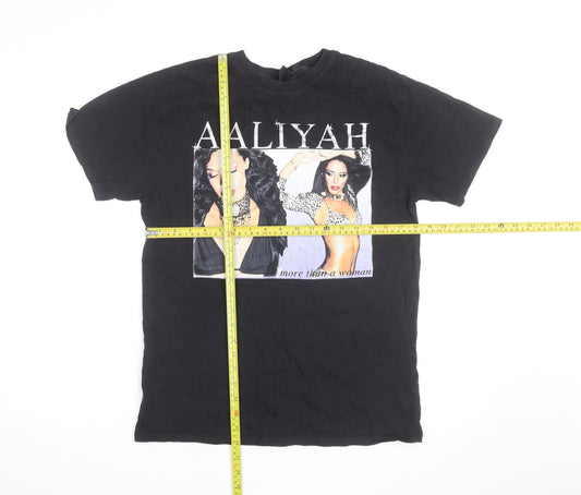 And Finally Women's Black Aaliyah Graphic T-Shirt Size 10