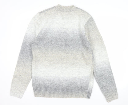 George Men's Grey Ombre Knit Crew Neck Jumper M