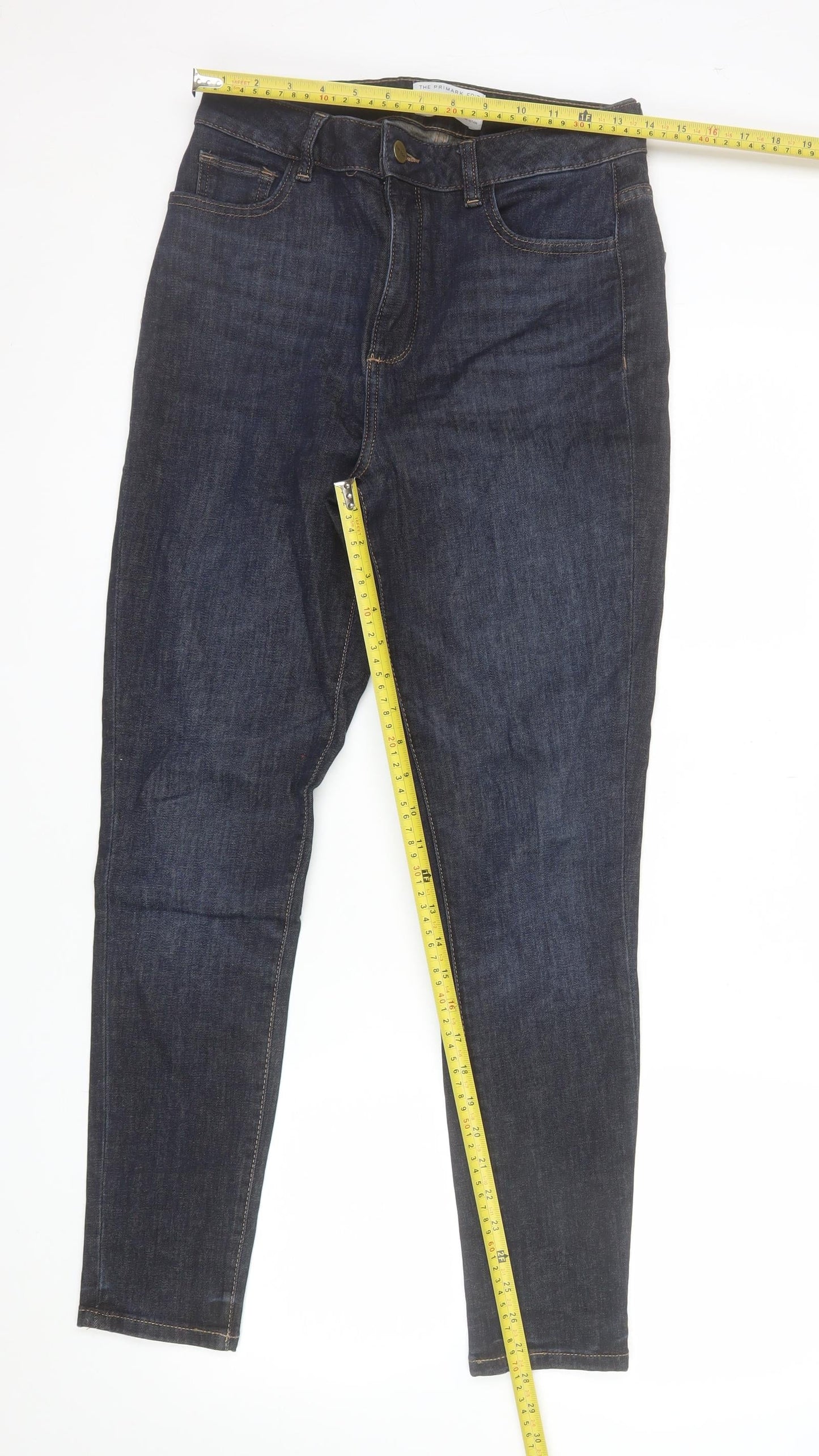 Primark Women’s Blue Skinny Jeans Size 12 Mid Rise Stretch Denim