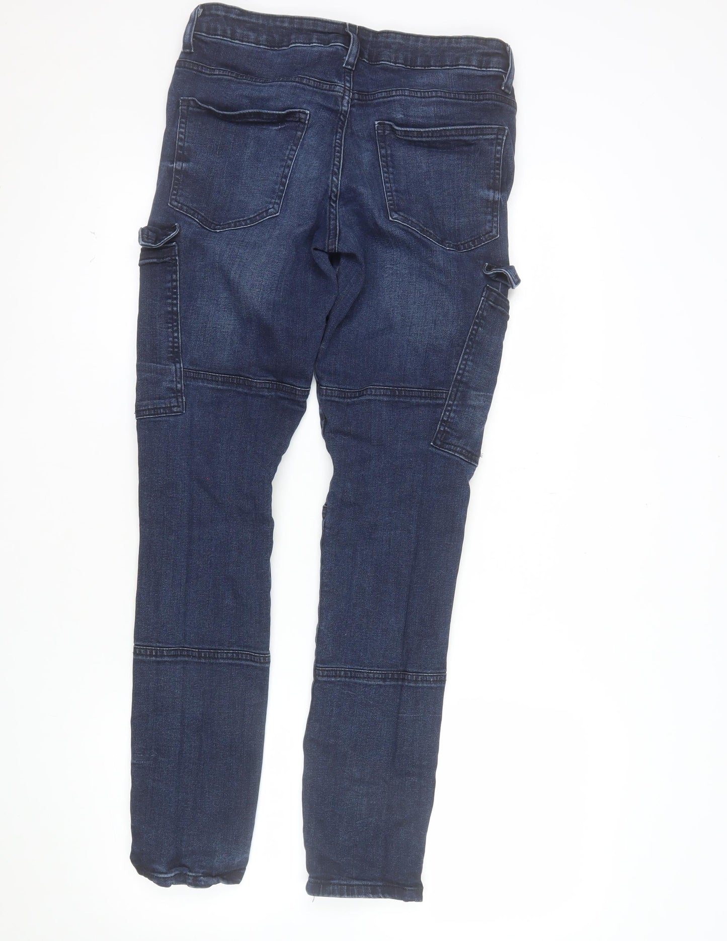 Denim Co Men's Blue Slim Tapered Cargo Jeans 30W 32L