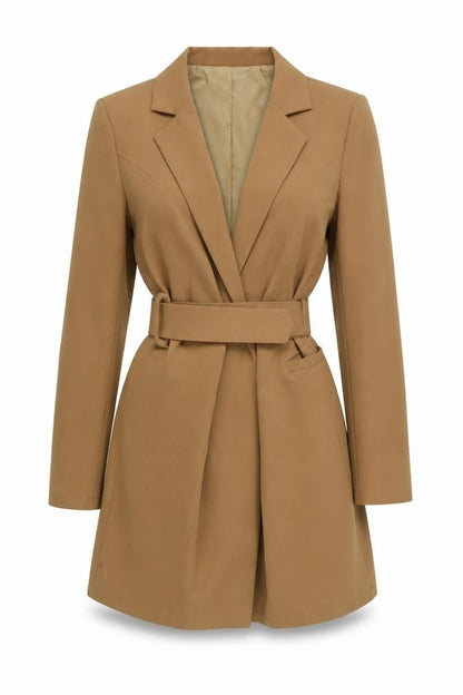 I Saw It First Women’s Brown Belted Long Trench Coat Size 10
