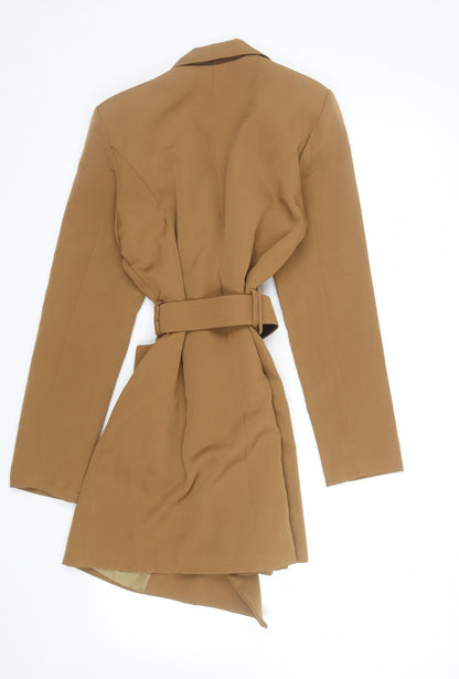 I Saw It First Women’s Brown Belted Long Trench Coat Size 10