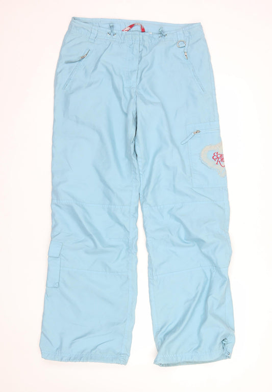 Ecko Red Women Blue Size 10 Cargo Trousers with Embroidered Logo