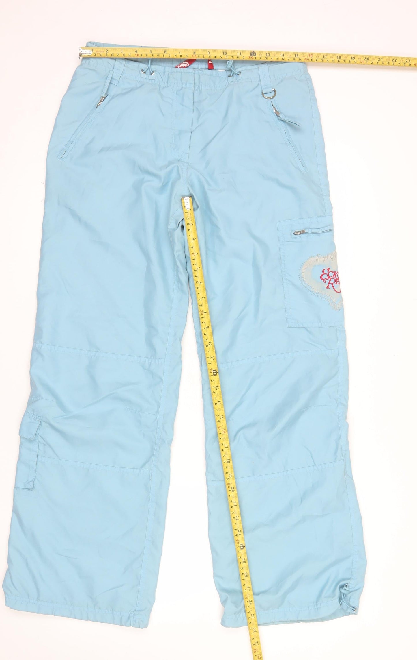 Ecko Red Women Blue Size 10 Cargo Trousers with Embroidered Logo