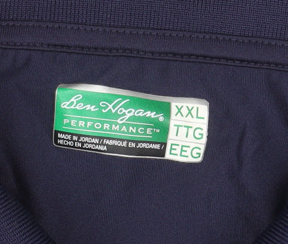 Ben Hogan Men's Blue 2XL Polo Golf Shirt Moisture Wicking