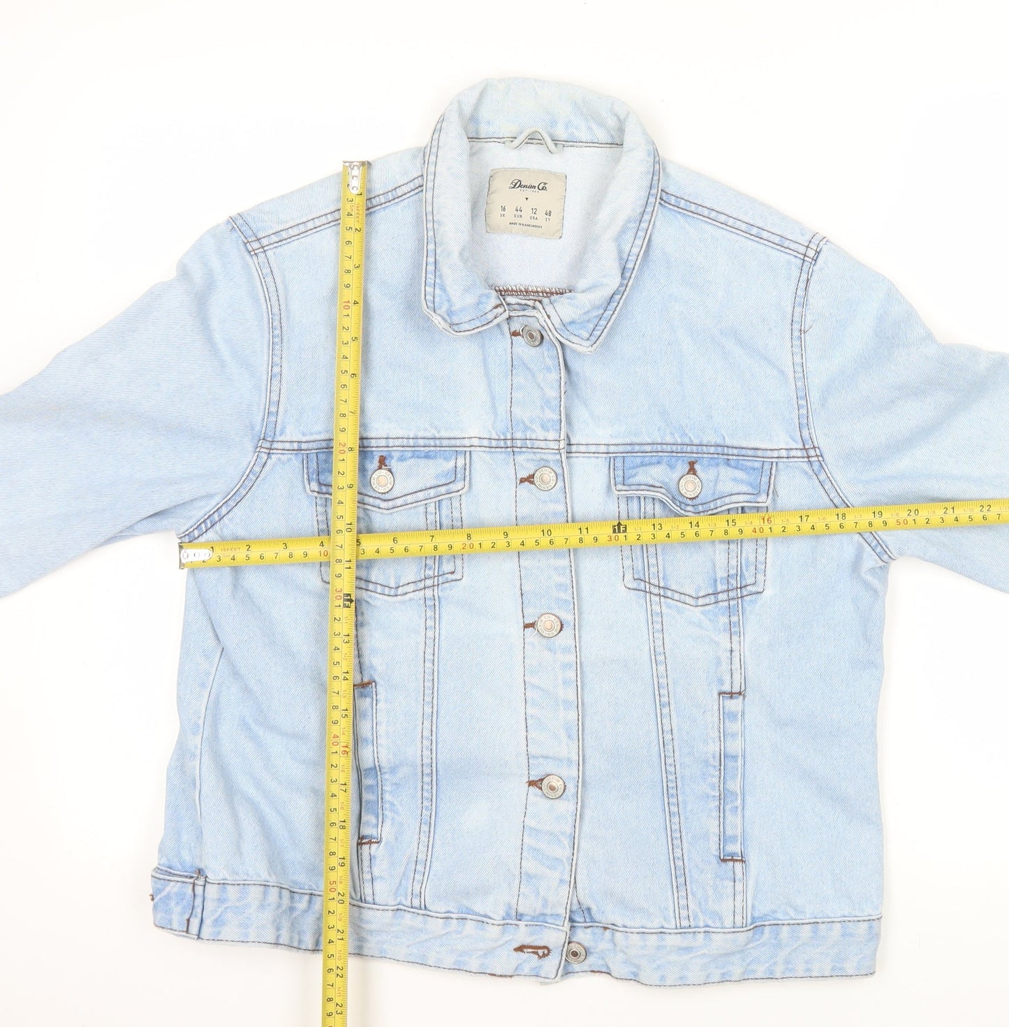 Denim Co Women Blue Size 16 Classic Denim Jacket