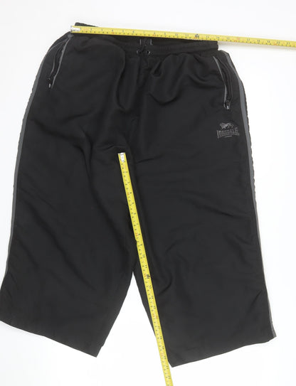 Lonsdale Men’s Black 2XL Athletic Activewear Shorts Polyester Gym