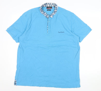 Pierre Cardin Men's Blue 2XL Regular Fit Cotton Polo Shirt