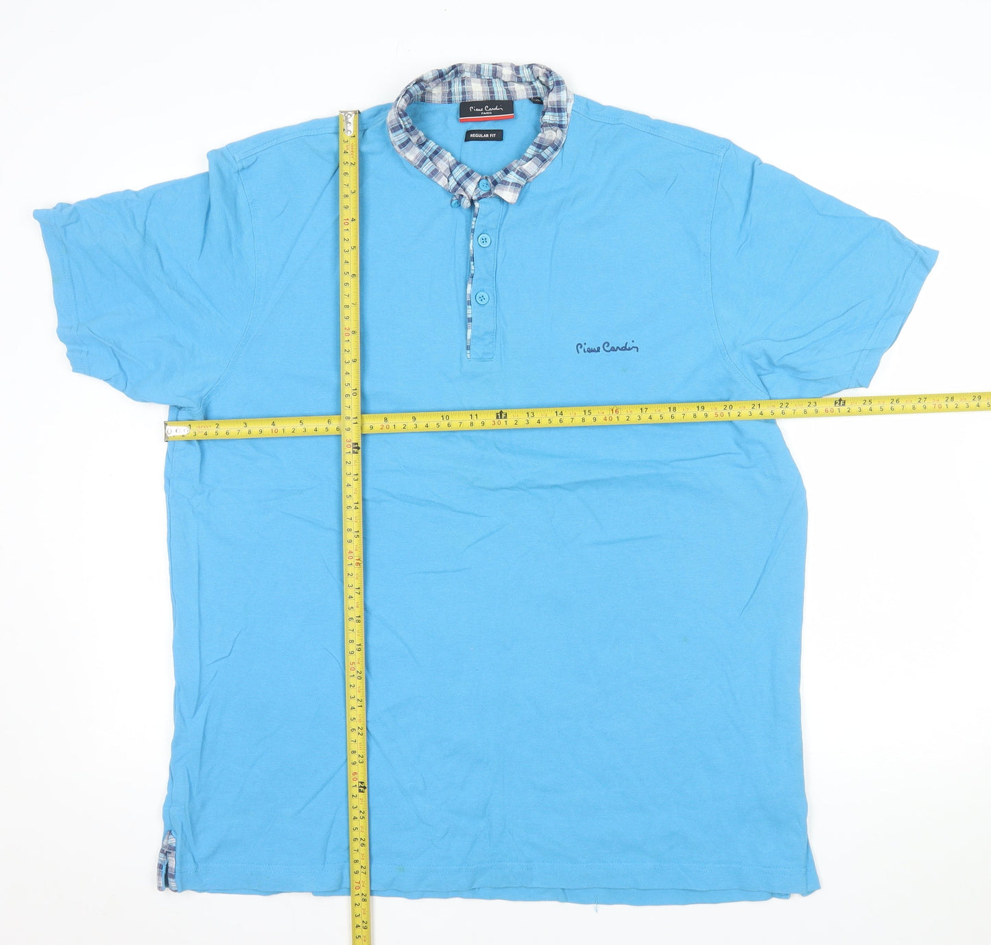 Pierre Cardin Men's Blue 2XL Regular Fit Cotton Polo Shirt