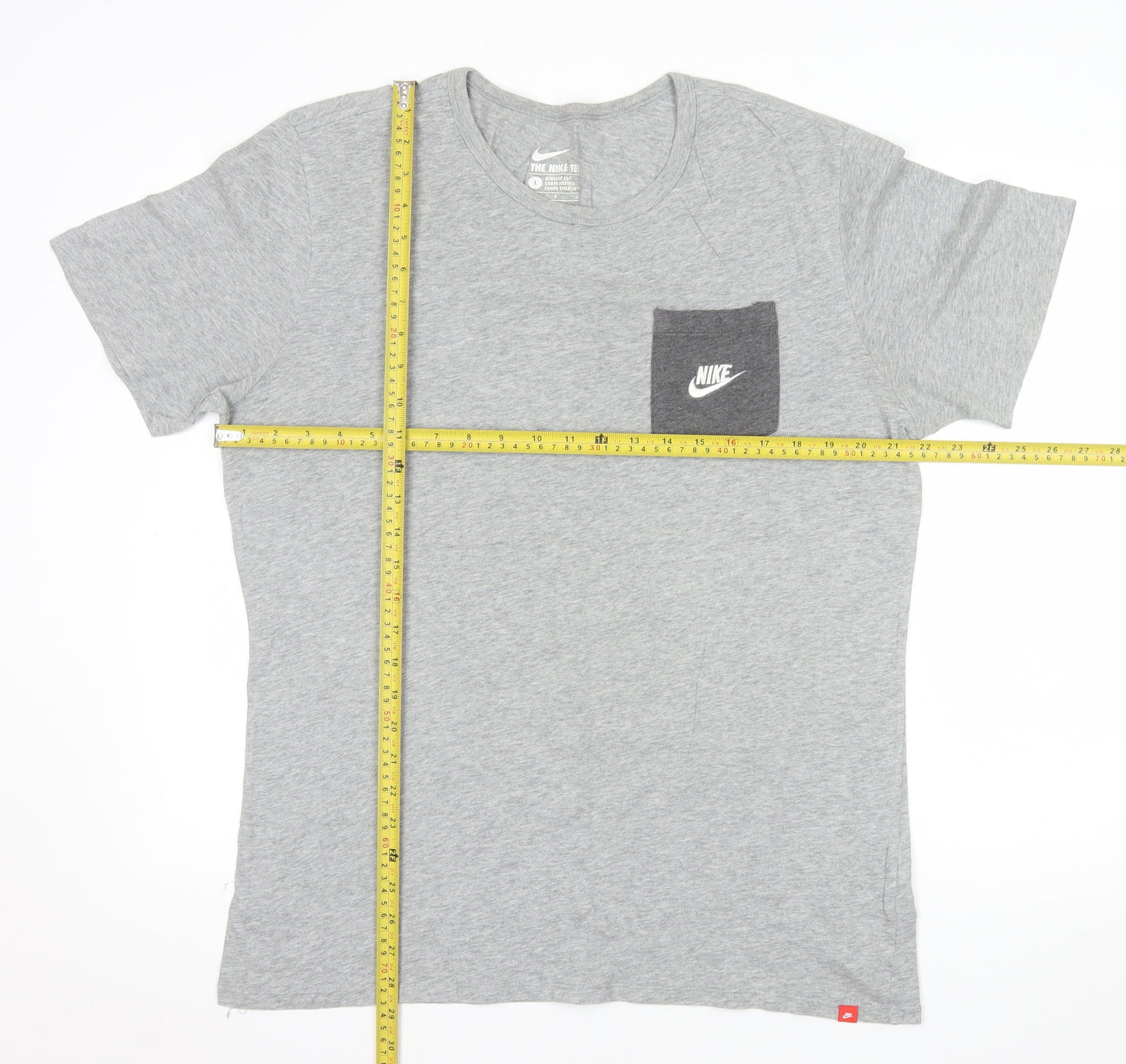 Nike Men's Grey Crew Neck Athletic Fit Cotton T-Shirt Size L