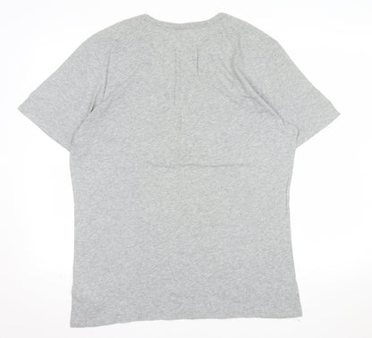 Nike Men's Grey Crew Neck Athletic Fit Cotton T-Shirt Size L