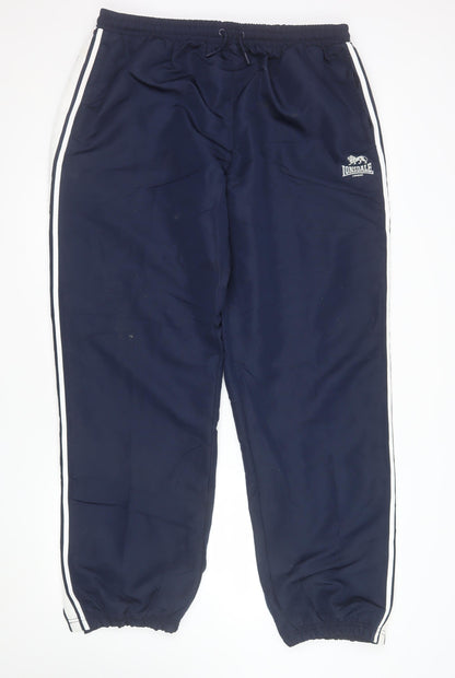 Lonsdale Men's Blue 2XL Track Pants Elastic Waist Sports Trousers