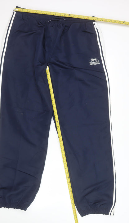 Lonsdale Men's Blue 2XL Track Pants Elastic Waist Sports Trousers
