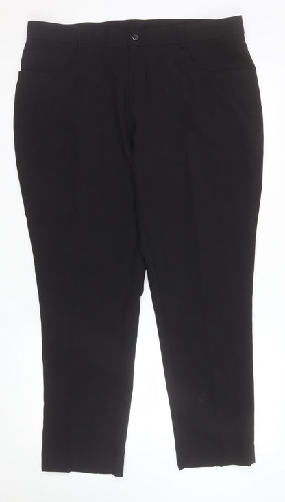 Taylor & Wright Men's Black Slim Fit Dress Trousers 38S Polyester