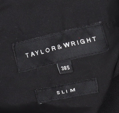 Taylor & Wright Men's Black Slim Fit Dress Trousers 38S Polyester