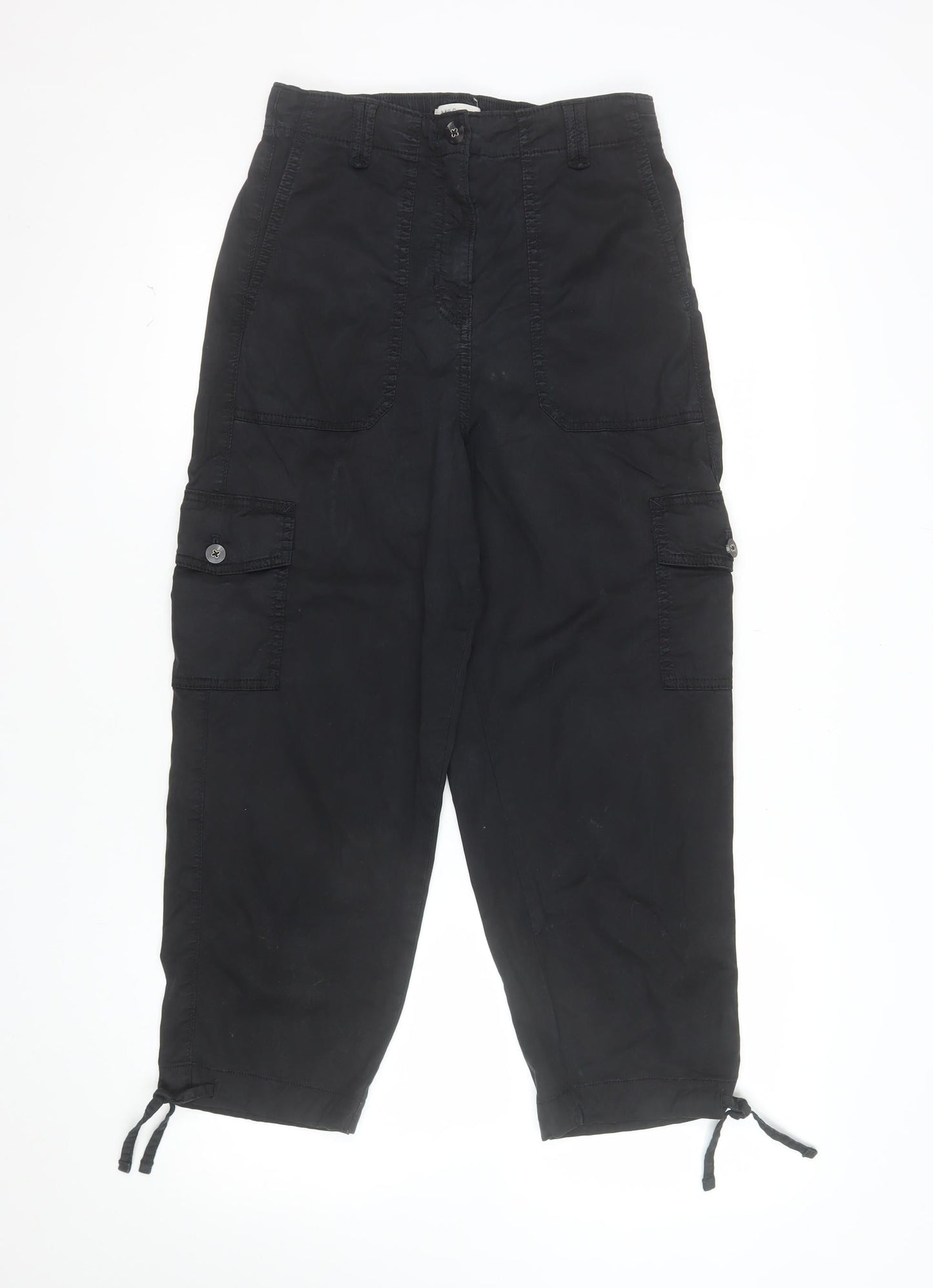 Marks and Spencer Womens Black Cargo Trousers Size 8 Regular Fit