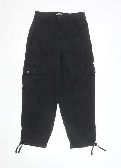 Marks and Spencer Womens Black Cargo Trousers Size 8 Regular Fit