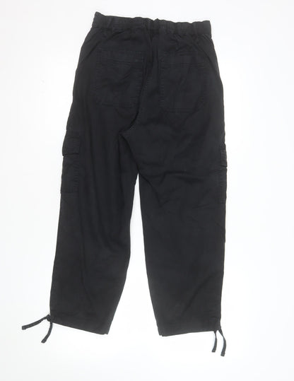 Marks and Spencer Womens Black Cargo Trousers Size 8 Regular Fit
