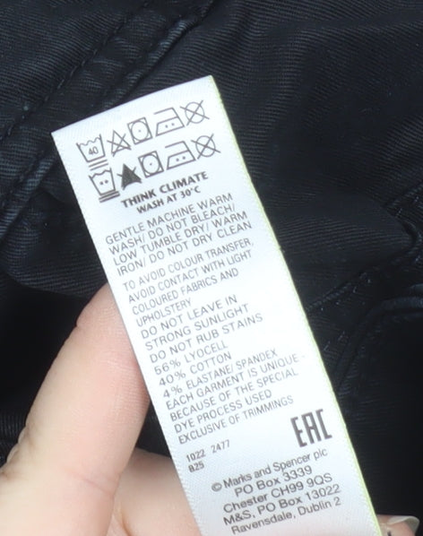 Marks and Spencer Womens Black Cargo Trousers Size 8 Regular Fit