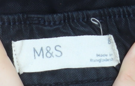 Marks and Spencer Womens Black Cargo Trousers Size 8 Regular Fit