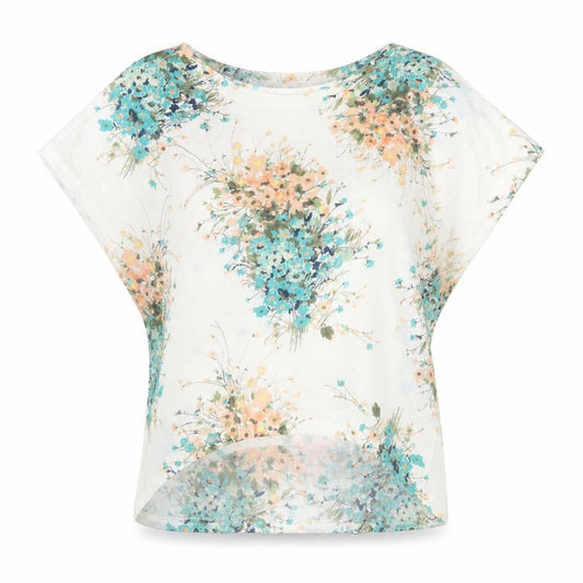Apricot Womens Multicoloured Floral Tunic Blouse Size S Short Sleeve