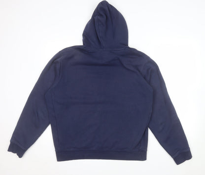 Next Men's Navy Blue Pullover Hoodie M Cotton Blend Casual