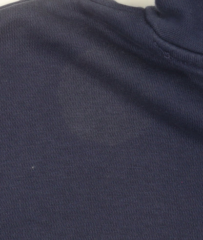 Next Men's Navy Blue Pullover Hoodie M Cotton Blend Casual