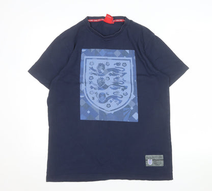 England Men’s Navy Blue Short Sleeve Cotton T-Shirt L