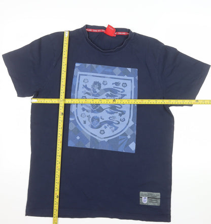 England Men’s Navy Blue Short Sleeve Cotton T-Shirt L